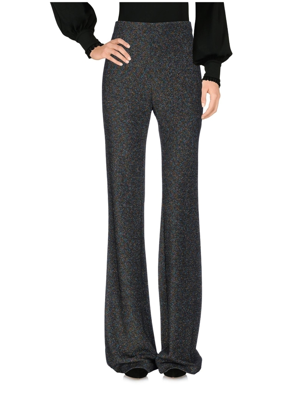 Patrizia Pepe Black Multicolor Flare Knit Pants